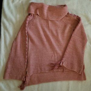 Great Cowl Neck Sweater by RUE21 with lace up accents on the arms Large